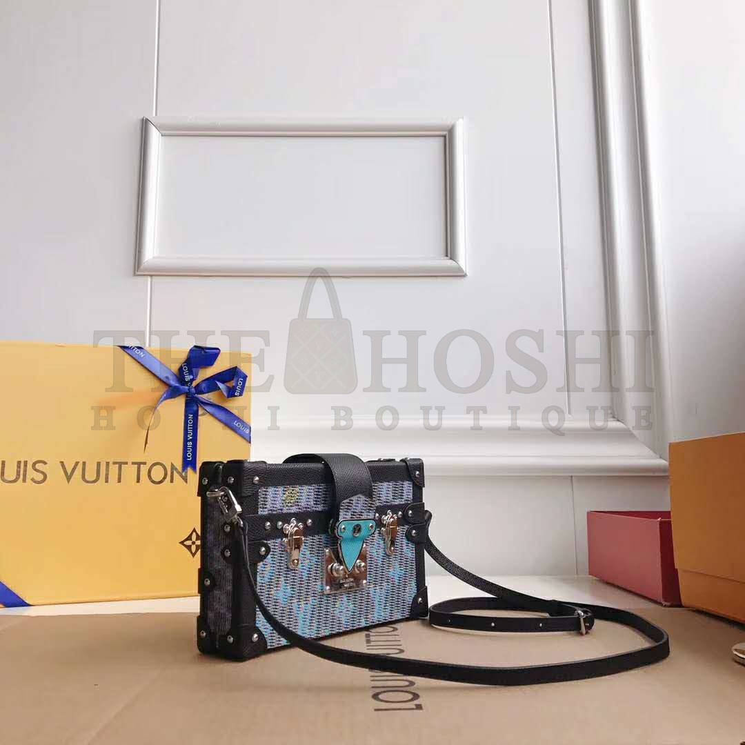 L0vis Vvtt0n LV Women Petite Malle Handbag Monogram LV Pop Print-Blue Master Quality