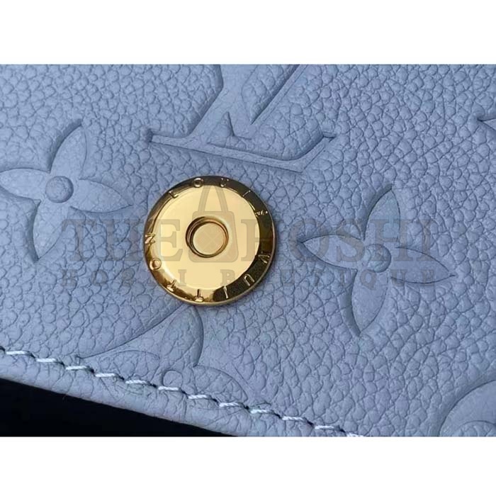 L0vis Vvtt0n LV Women Wallet On Chain Lily Blue Hour Monogram Empreinte Embossed S*pple Grained Cowhide Leather Master Quality