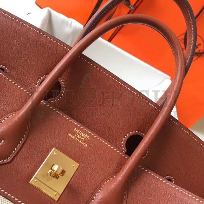 H**me5 Canvas Birkin 35cm Bag With Brown Leather Master Quality