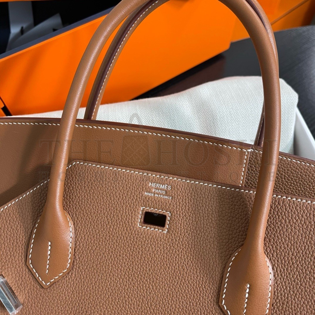 H**me5 Birkin 30 en Desordre Bag in Gold Swift and Clemence Leather Master Quality