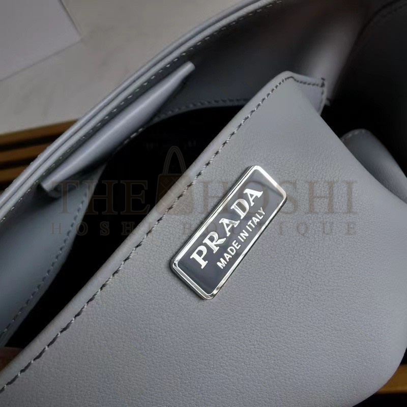 Pra*a Cleo Shoulder Large Bag In Blue Brushed Leather Master Quality