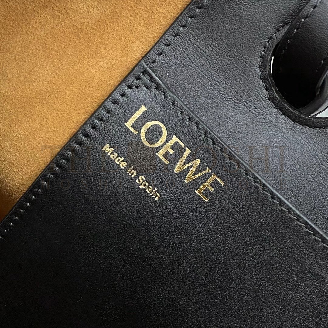 L0ew* Small Anagram Tote In Black Classic Calfskin Master Quality