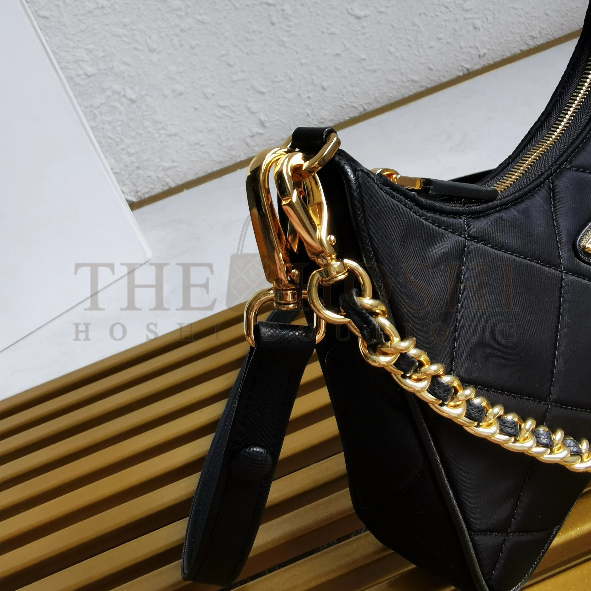Pra*a Re-Edition 1995 Chaine Mini Bag in Black Re-Nylon Master Quality