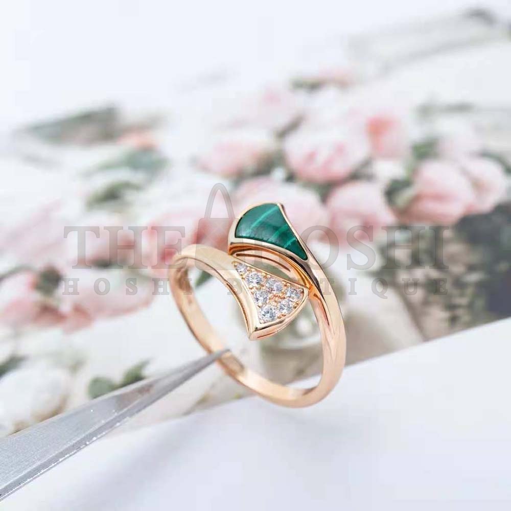 Bv1g*ai Women Divas Dream 18 KT Rose Gold Ring Master Quality