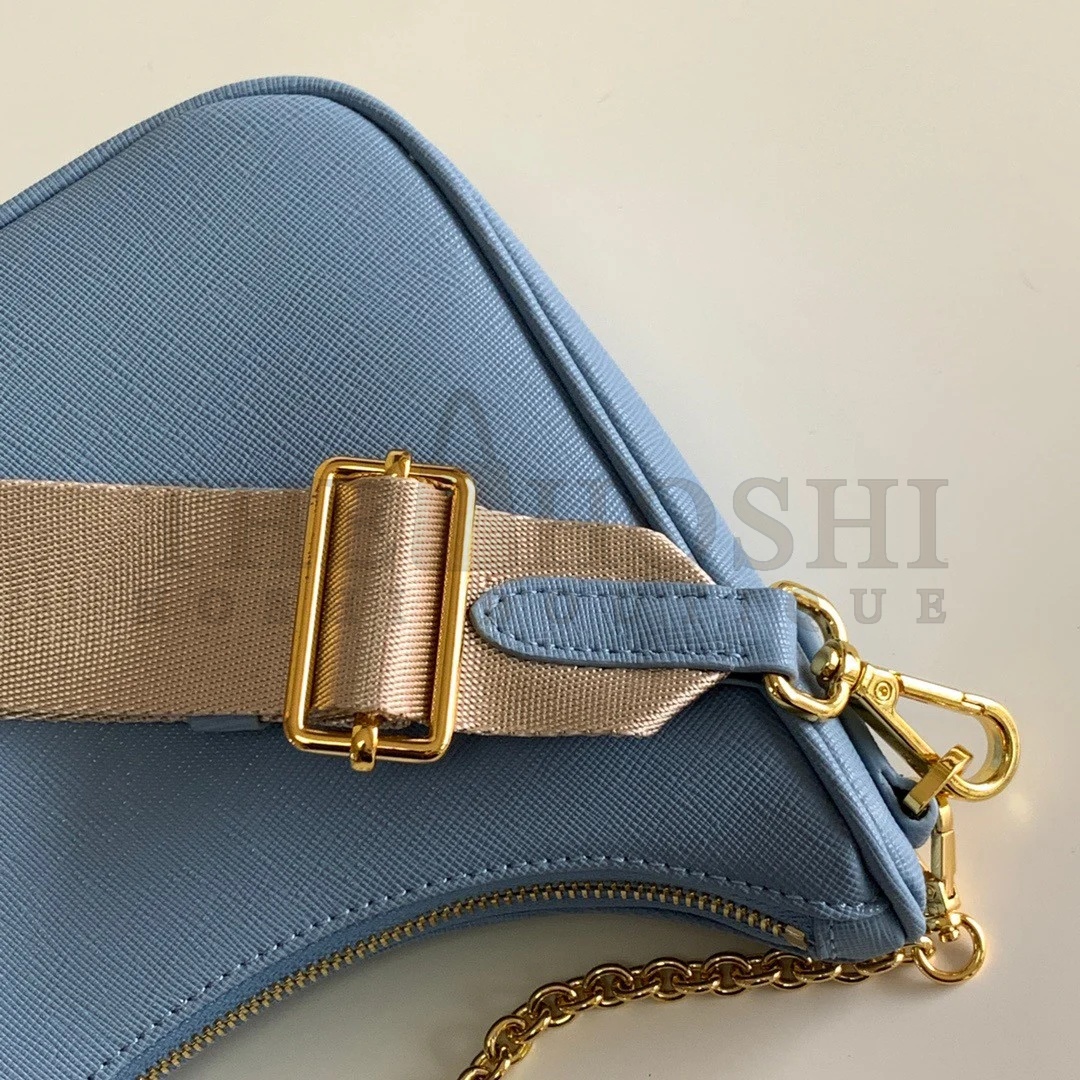 Pra*a Re-Edition 2005 Shoulder Bag In Blue Saffiano Leather Master Quality
