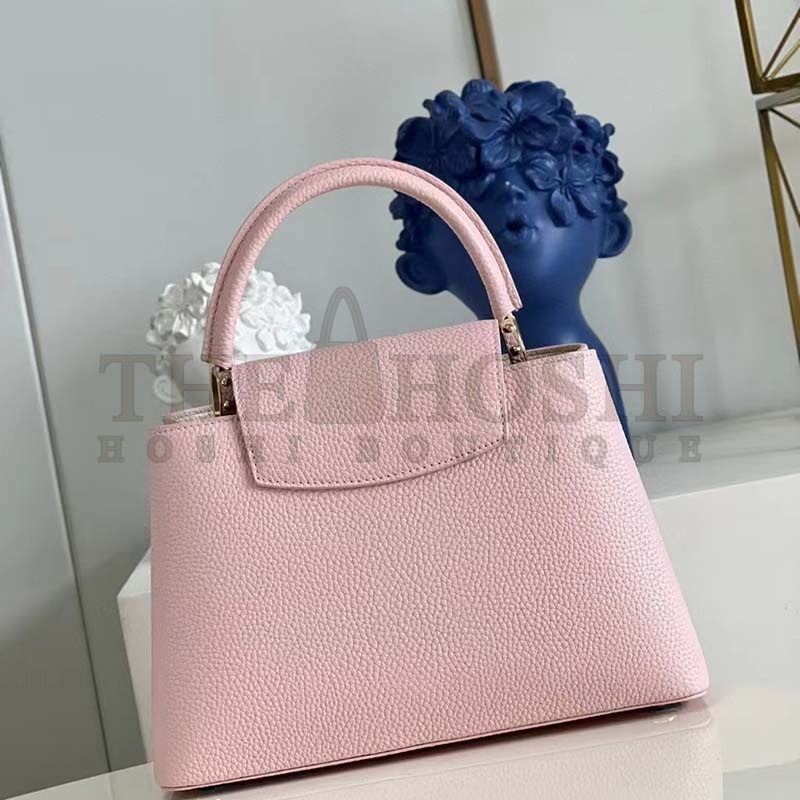 L0vis Vvtt0n LV Women Capucines MM Handbag Pink Taurillon Leather Canvas Master Quality