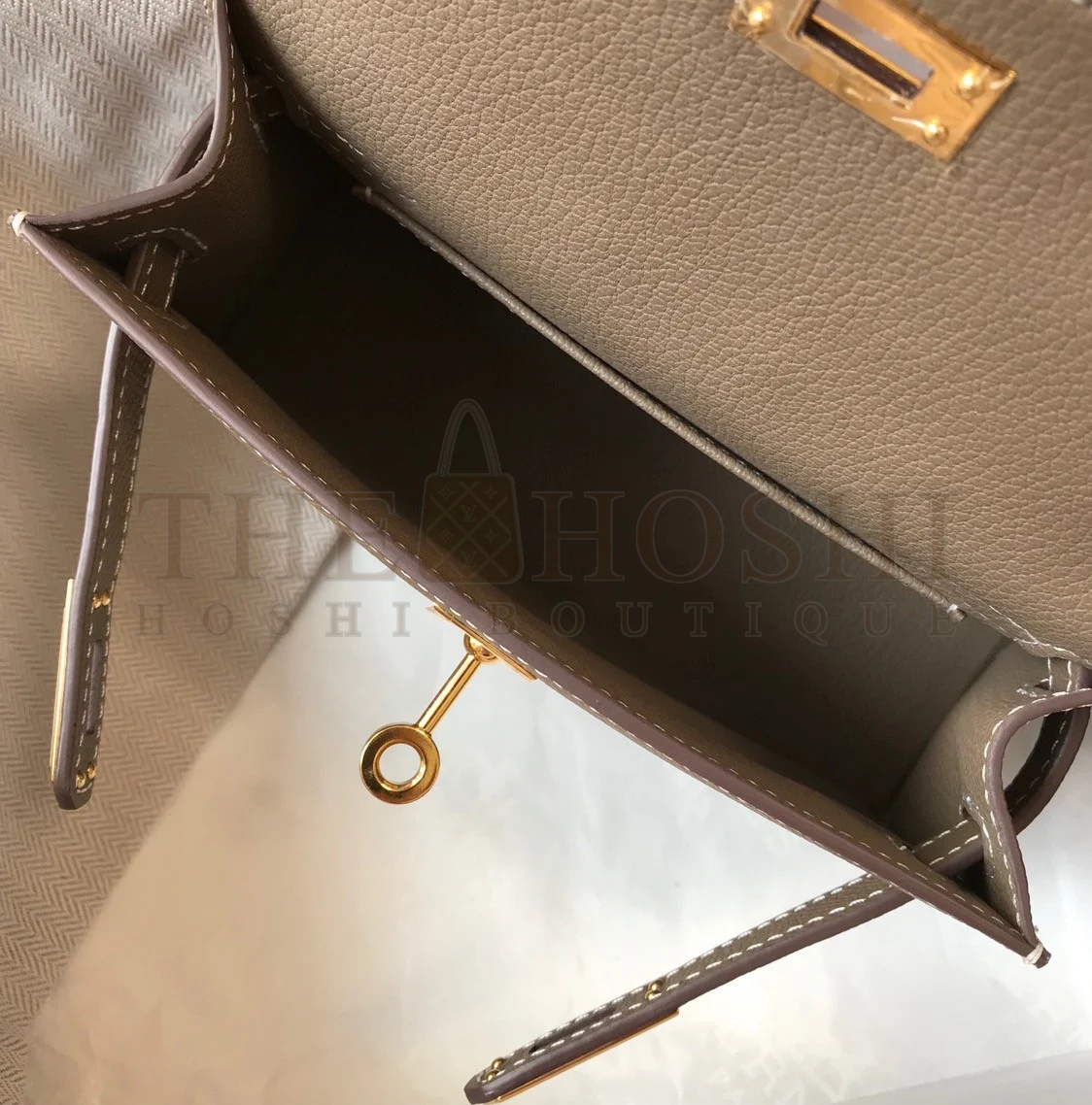H**me5 Kelly Mini II Sellier Bag In Taupe Epsom Leather Master Quality