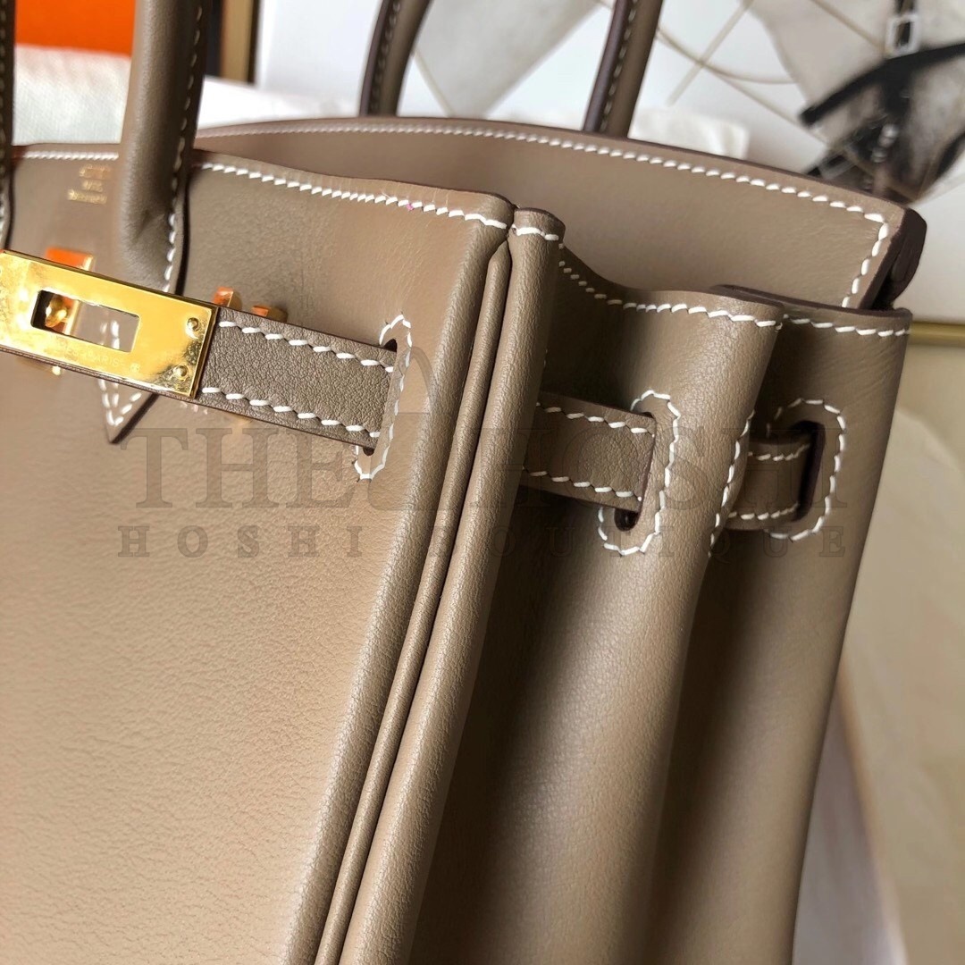 H**me5 Taupe Birkin 25cm Swift Handmade Bag Master Quality