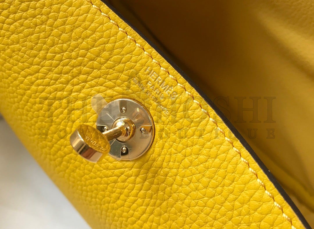 H**me5 Lindy Mini Bag In Yellow Clemence Leather GHW Master Quality