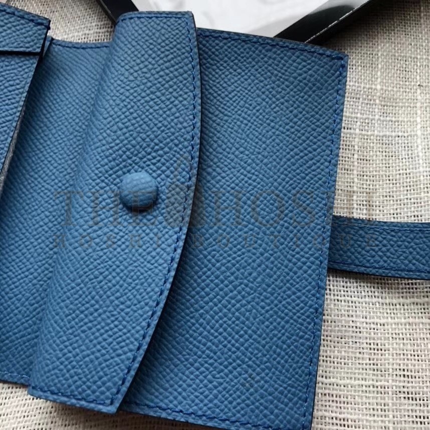 H**me5 Bearn Mini Wallet In Sky Blue Epsom Leather Master Quality