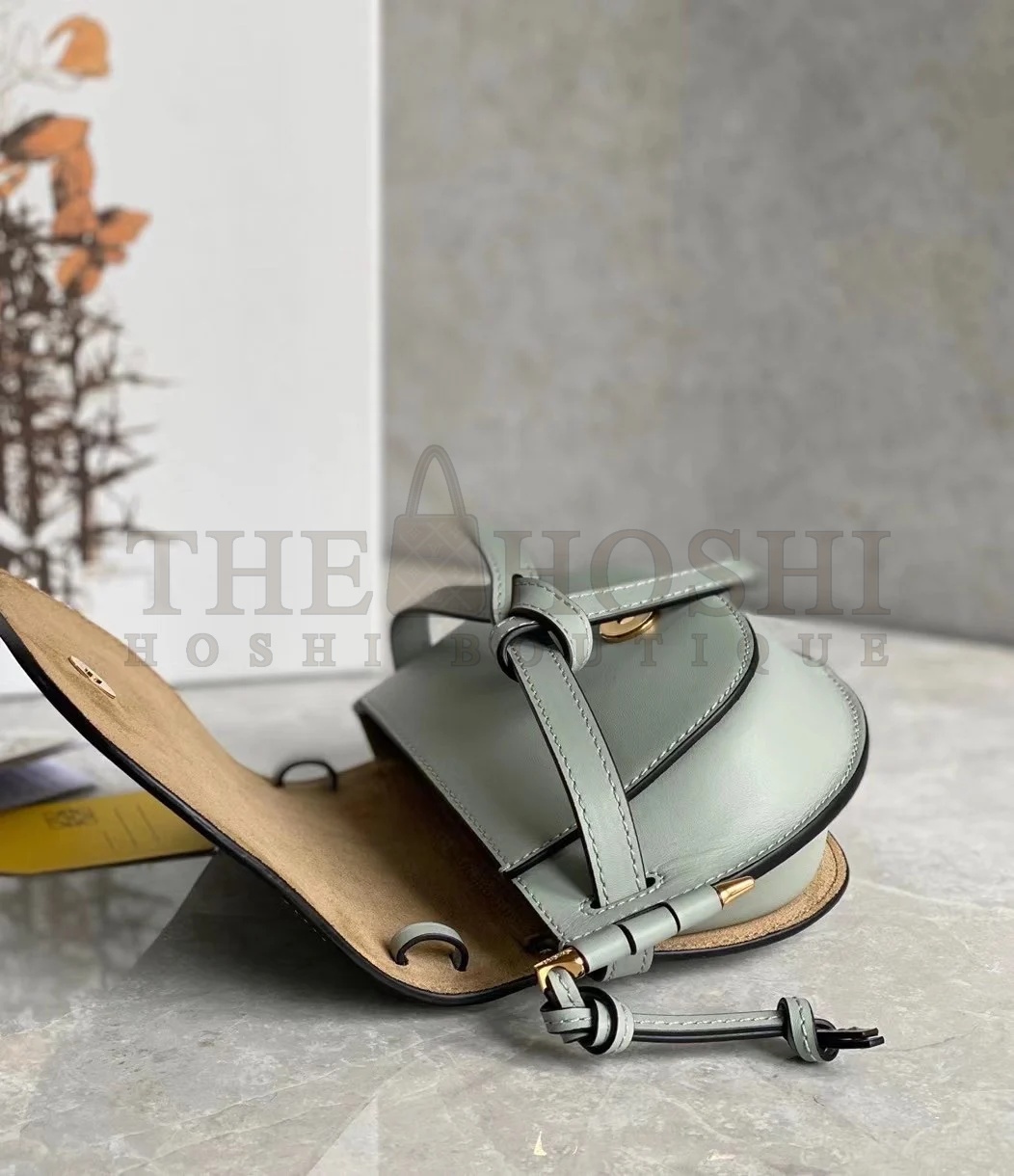 L0ew* Gate Dual Mini Bag In Ash Grey Calfskin Master Quality