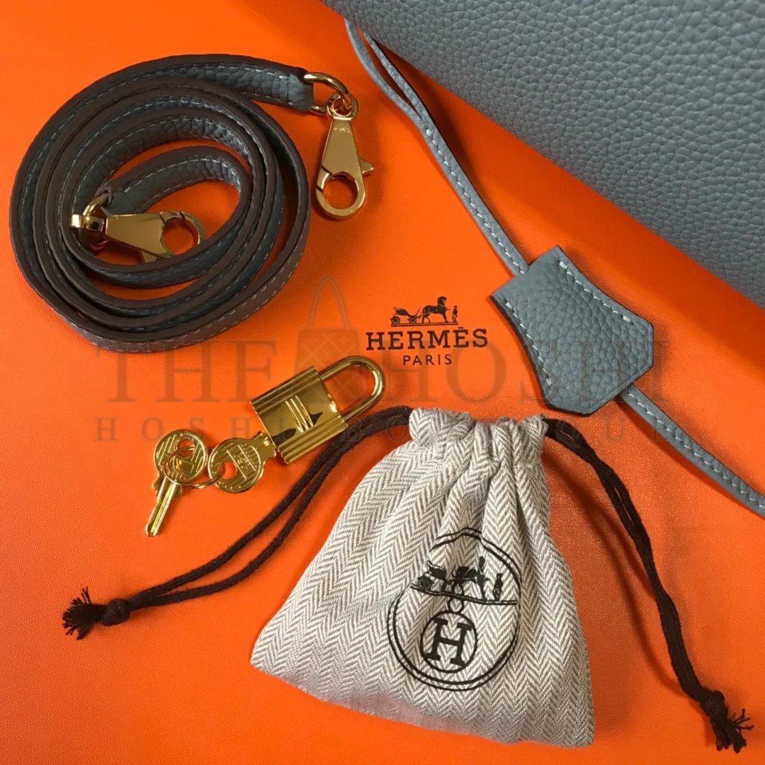 H**me5 Kelly 25cm Retourne Bag in Blue Lin Clemence Leather GHW Master Quality