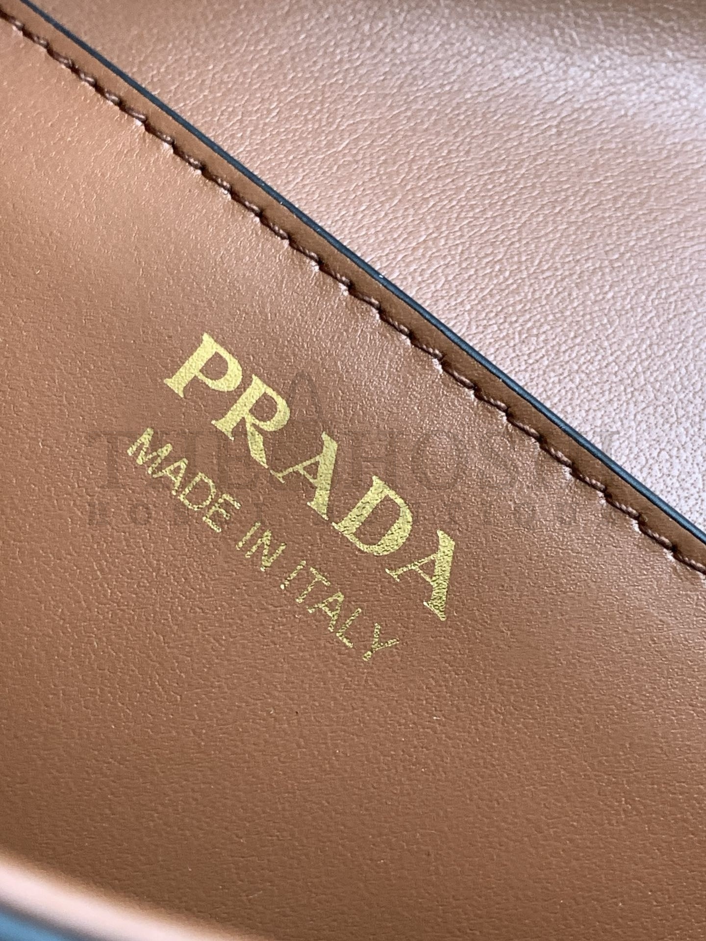 Pra*a Shoulder Bag in Cognac Smooth Calfskin Master Quality