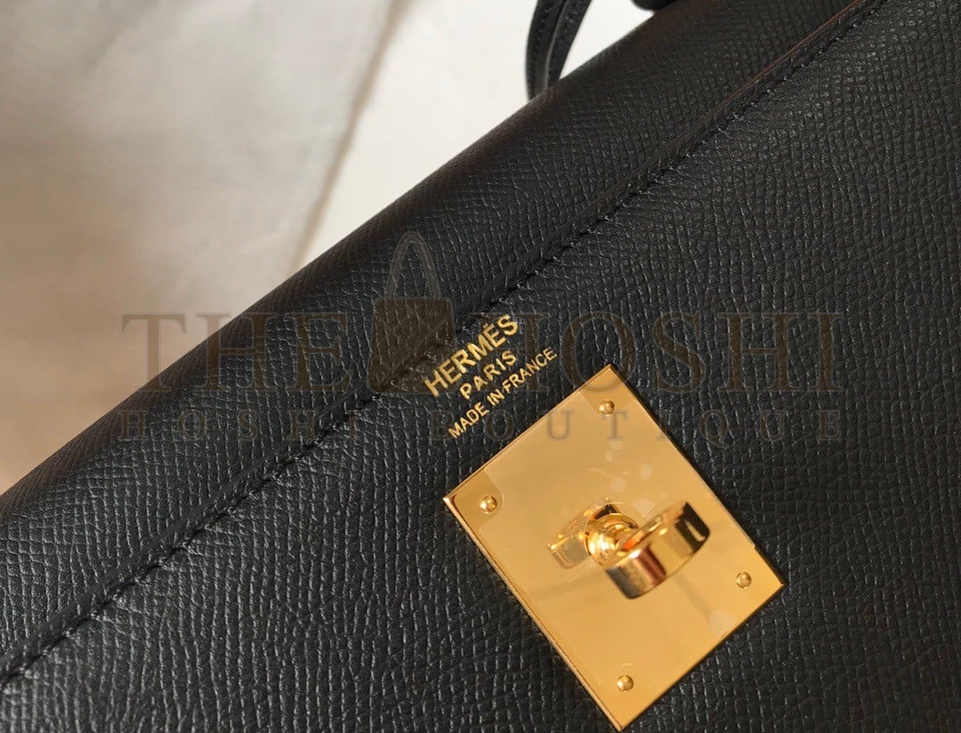 H**me5 Kelly 32cm Sellier Bag in Black Epsom Calfskin GHW Master Quality