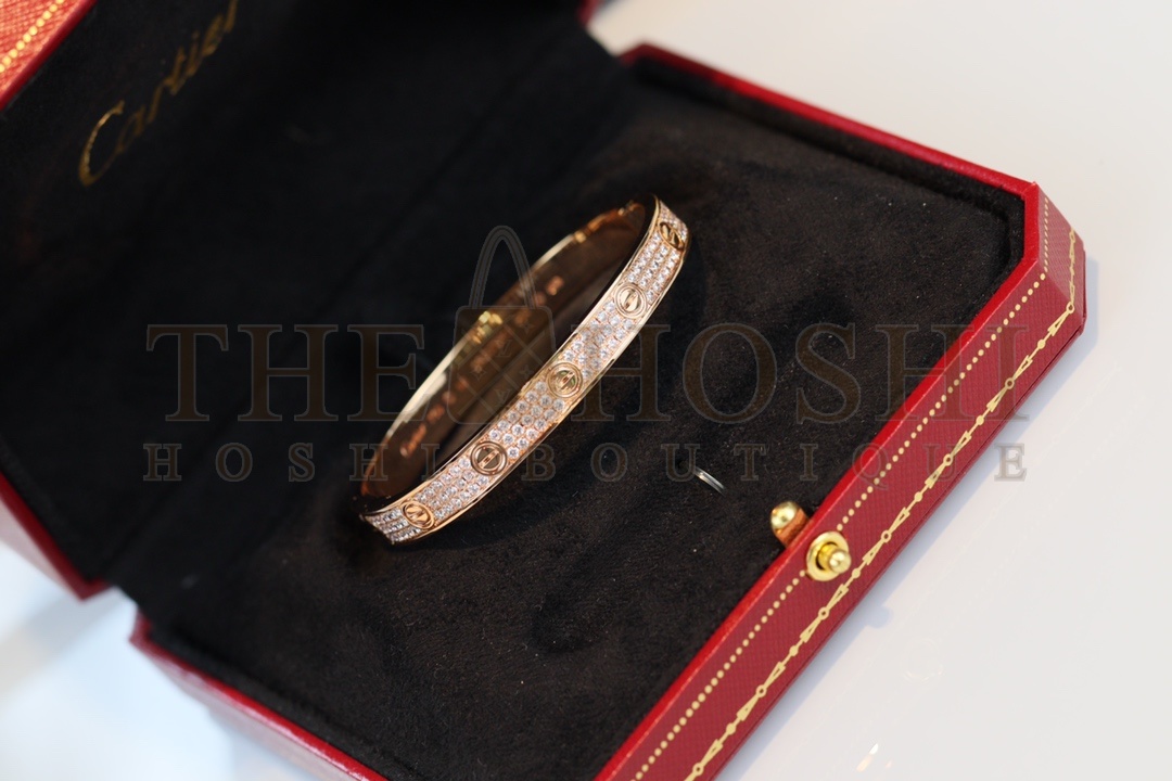 Ca*t1er Love Bracelet Full D1am0nd Bracelet Rose Gold Master Quality