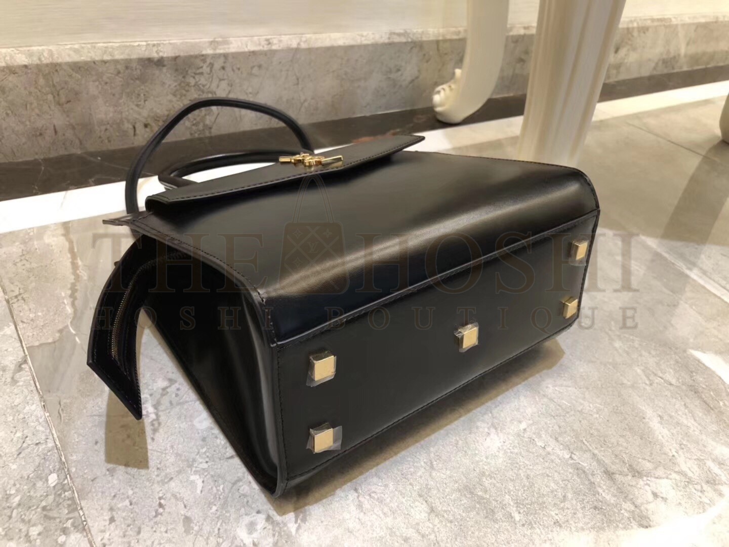 Sa1nt Lau*nt Uptown Small Tote In Black Smooth Leather Master Quality