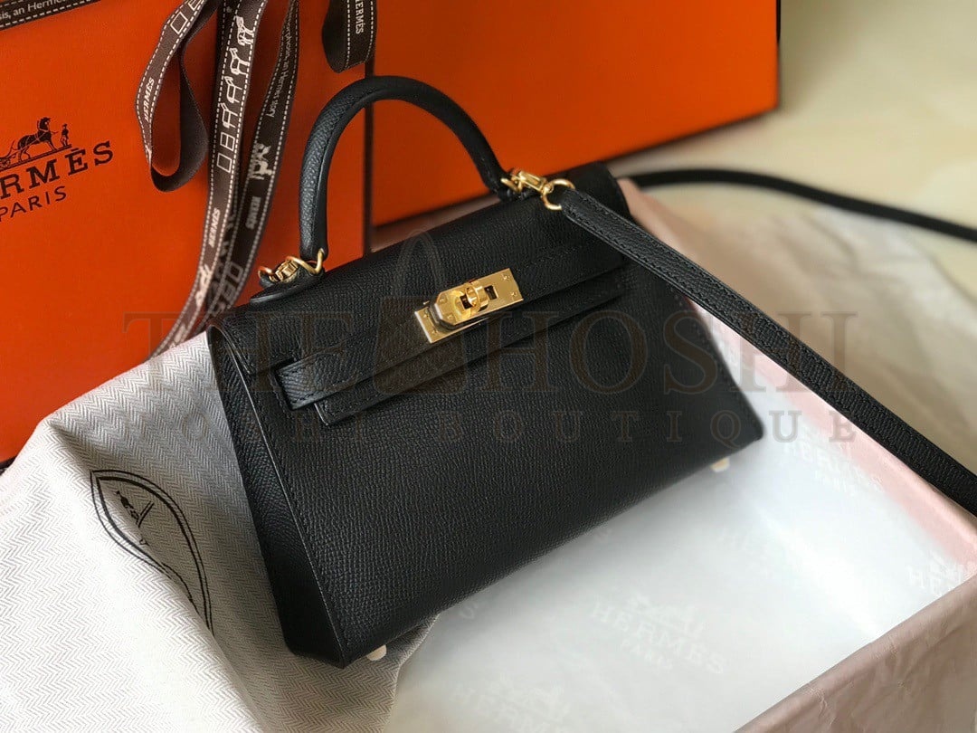 H**me5 Kelly Mini II Sellier Bag In Black Epsom Leather Master Quality