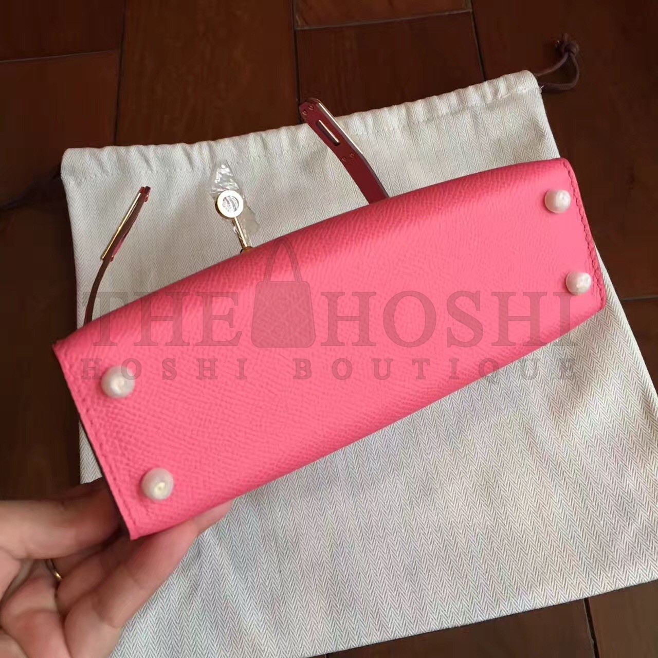 H**me5 Rose Lipstick Epsom Kelly Mini II Handmade Bag Master Quality