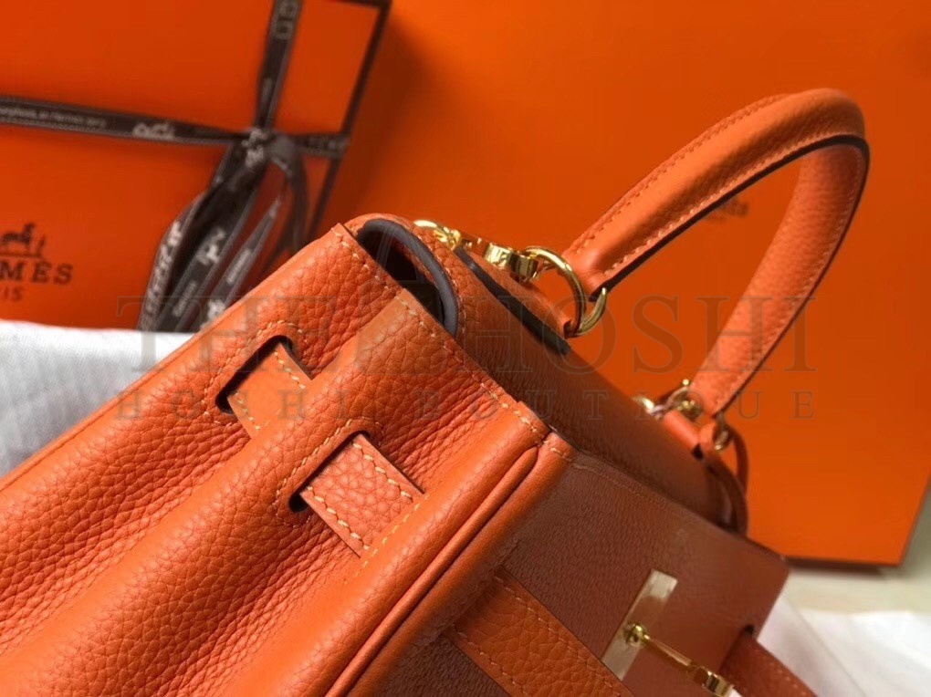 H**me5 Orange Clemence Kelly 25cm GHW Bag Master Quality