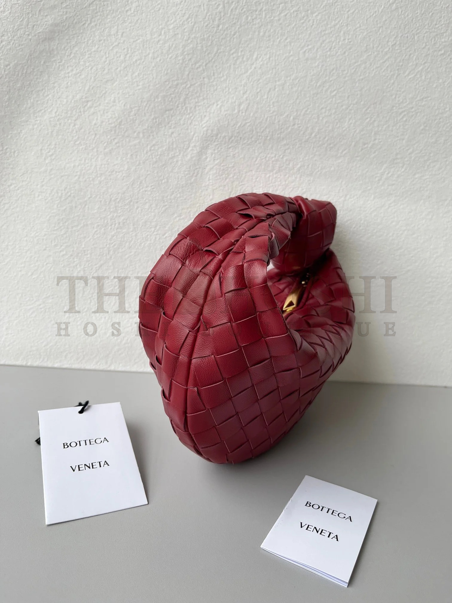B0tt*ga Ven*ta BV Jodie Mini Bag In Dark Red Intrecciato Lambskin Master Quality