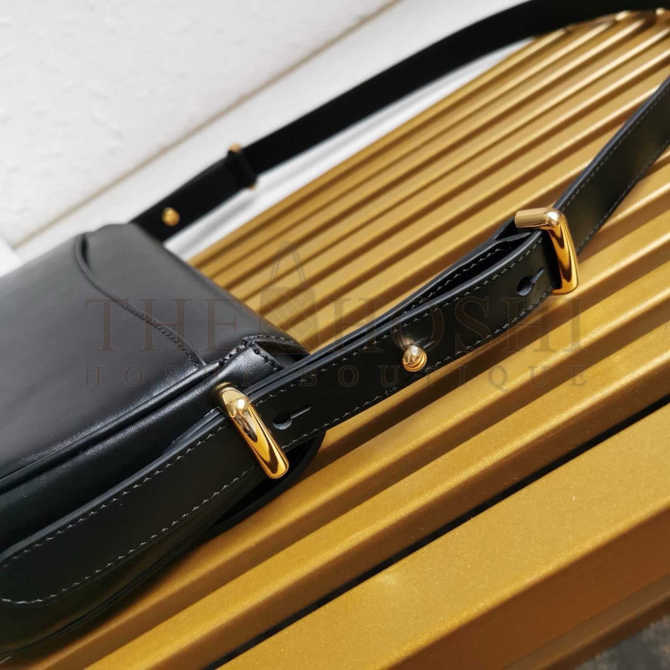 Pra*a Arque Shoulder Bag with Flap in Black Leather Master Quality