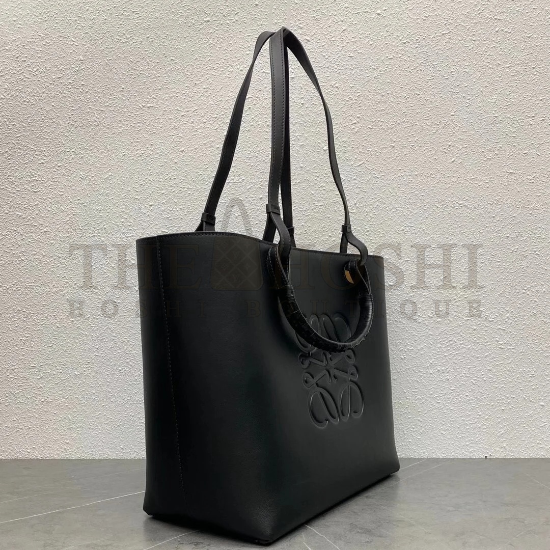 L0ew* Anagram Medium Tote Bag In Black Calfskin Master Quality
