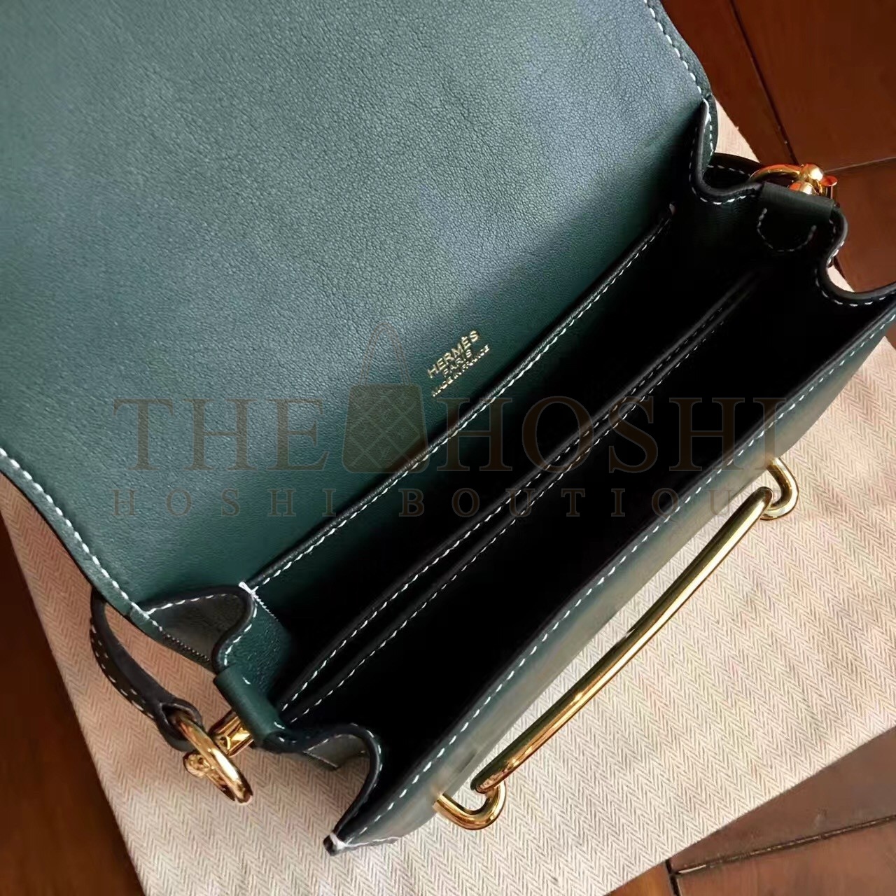 H**me5 Mini Sac Roulis Bag In Green Swift Leather Master Quality