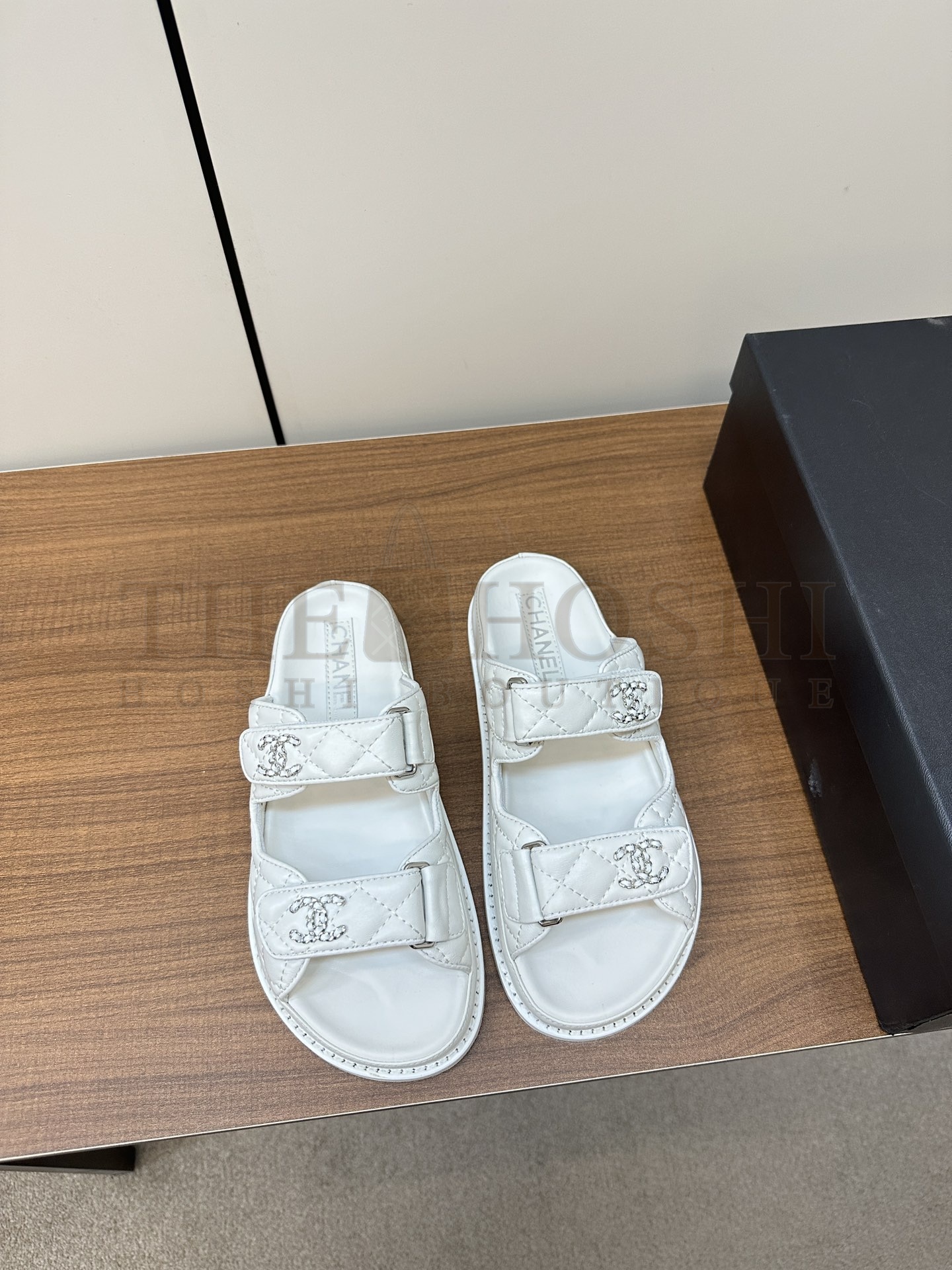 Ch**el Classic Velcro Dad Sandals real leather sole Master Quality