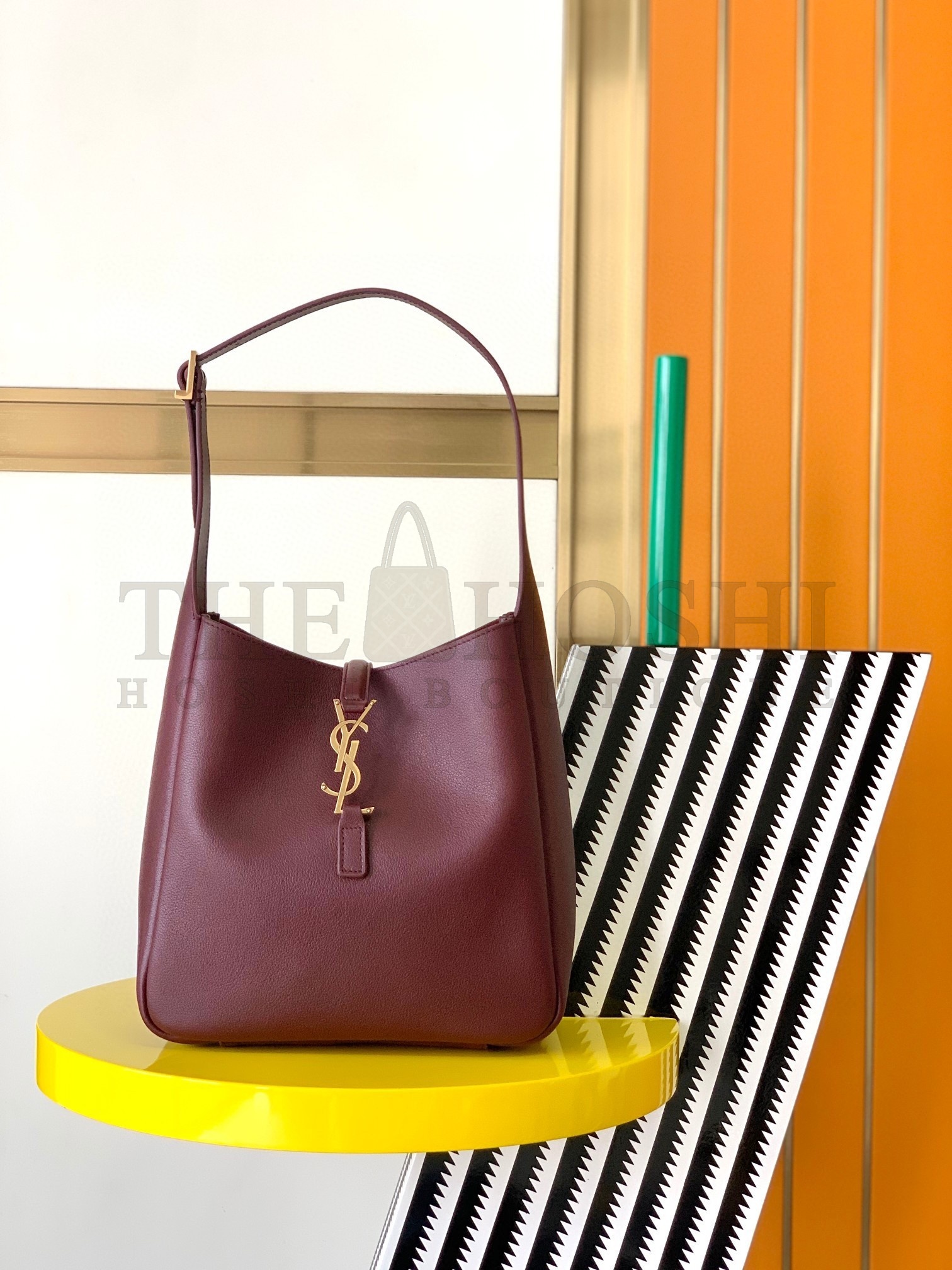 Sa1nt Lau*nt Le 5 A 7 Soft Small Shoulder Bag in Bordeaux Leather Master Quality