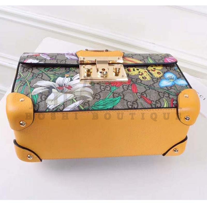 Gvc*1 GG Women Padlock GG Flora Small Bamboo Shoulder-Beige Master Quality