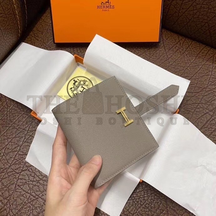 H**me5 Bearn Compact Wallet In Gris Asphalt Epsom Leather Master Quality