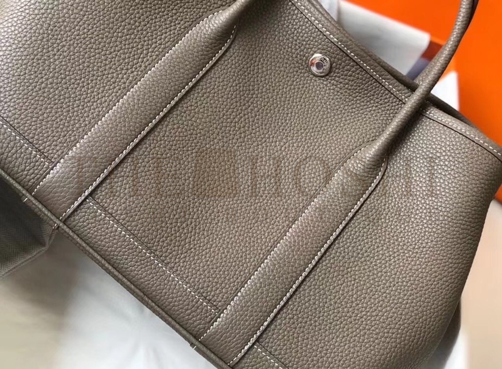 H**me5 Garden Party 30 Bag In Taupe Clemence Leather Master Quality