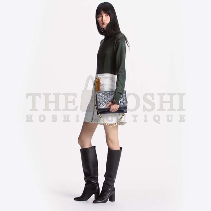 L0vis Vvtt0n LV Women Coussin PM Handbag Blue Lambskin Cowhide Leather Zip Closure Master Quality