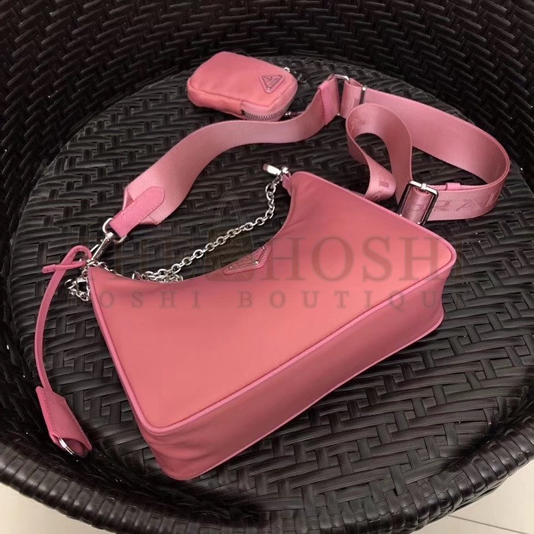 Pra*a Re-Edition 2005 Shoulder Bag In Pink Nylon Master Quality