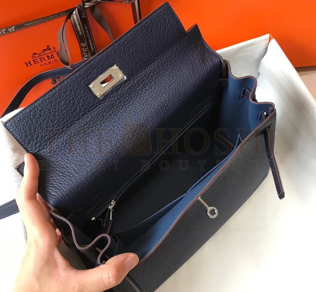 H**me5 Navy Blue Clemence Kelly 32cm Retourne Bag Master Quality
