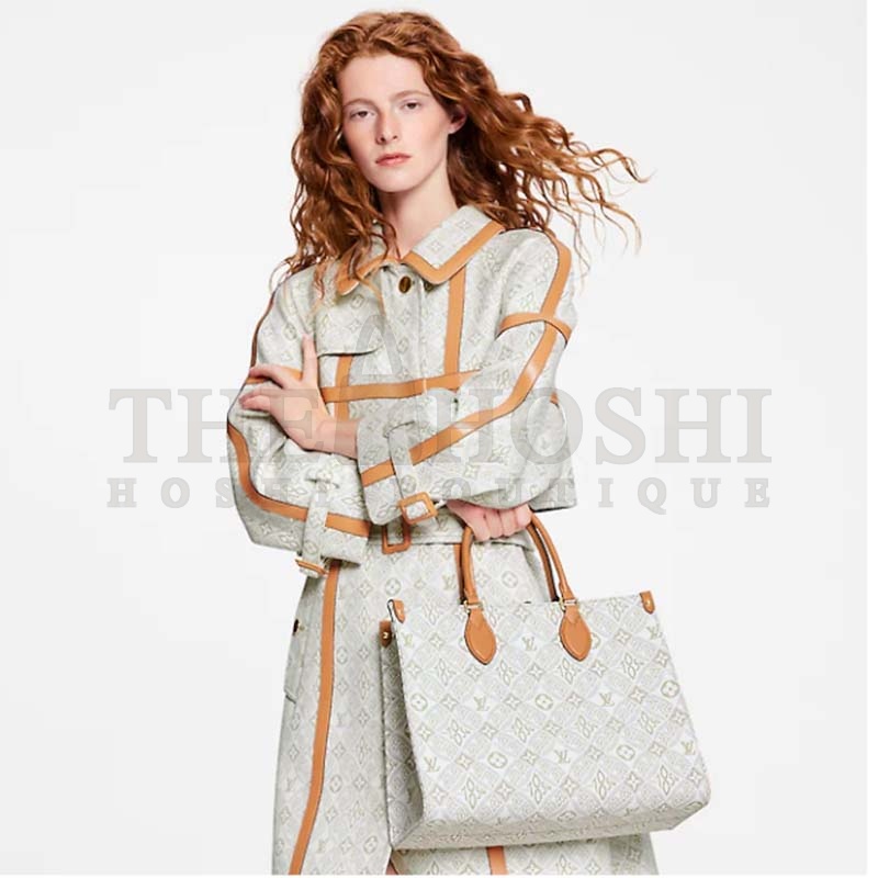 L0vis Vvtt0n LV Women OnTheGo MM Tote Bag Since 1854 Jacquard Cowhide Leather Master Quality