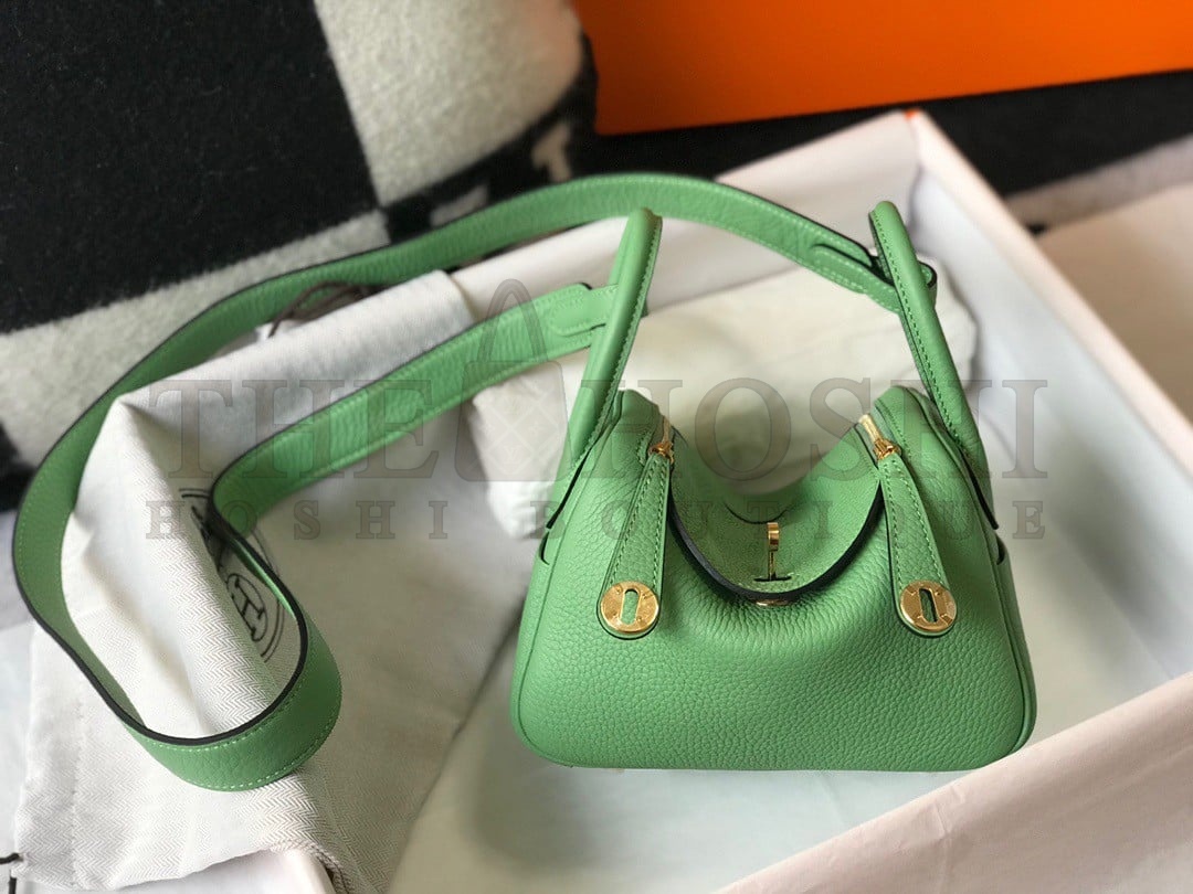H**me5 Lindy Mini Bag In Vert Criquet Clemence Leather GHW Master Quality