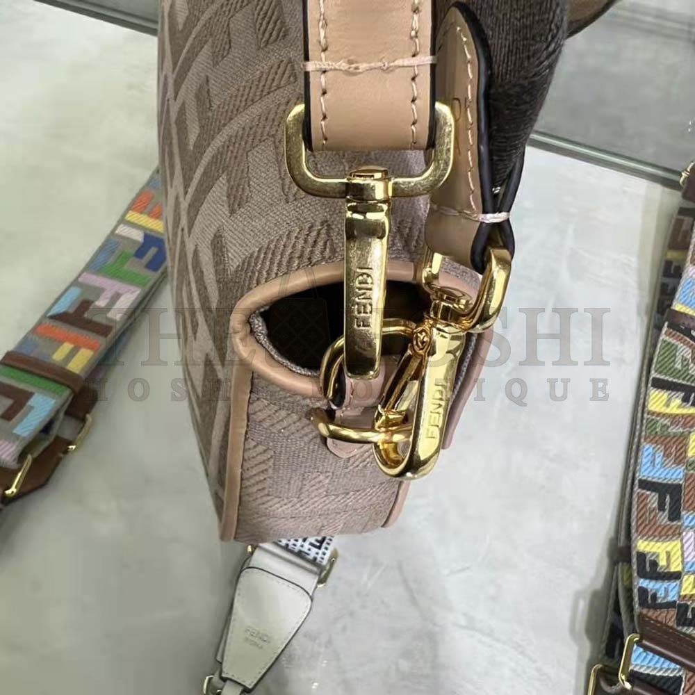 F**di Women Lconic Medium Baguette Gray FF Canvas Bag Master Quality