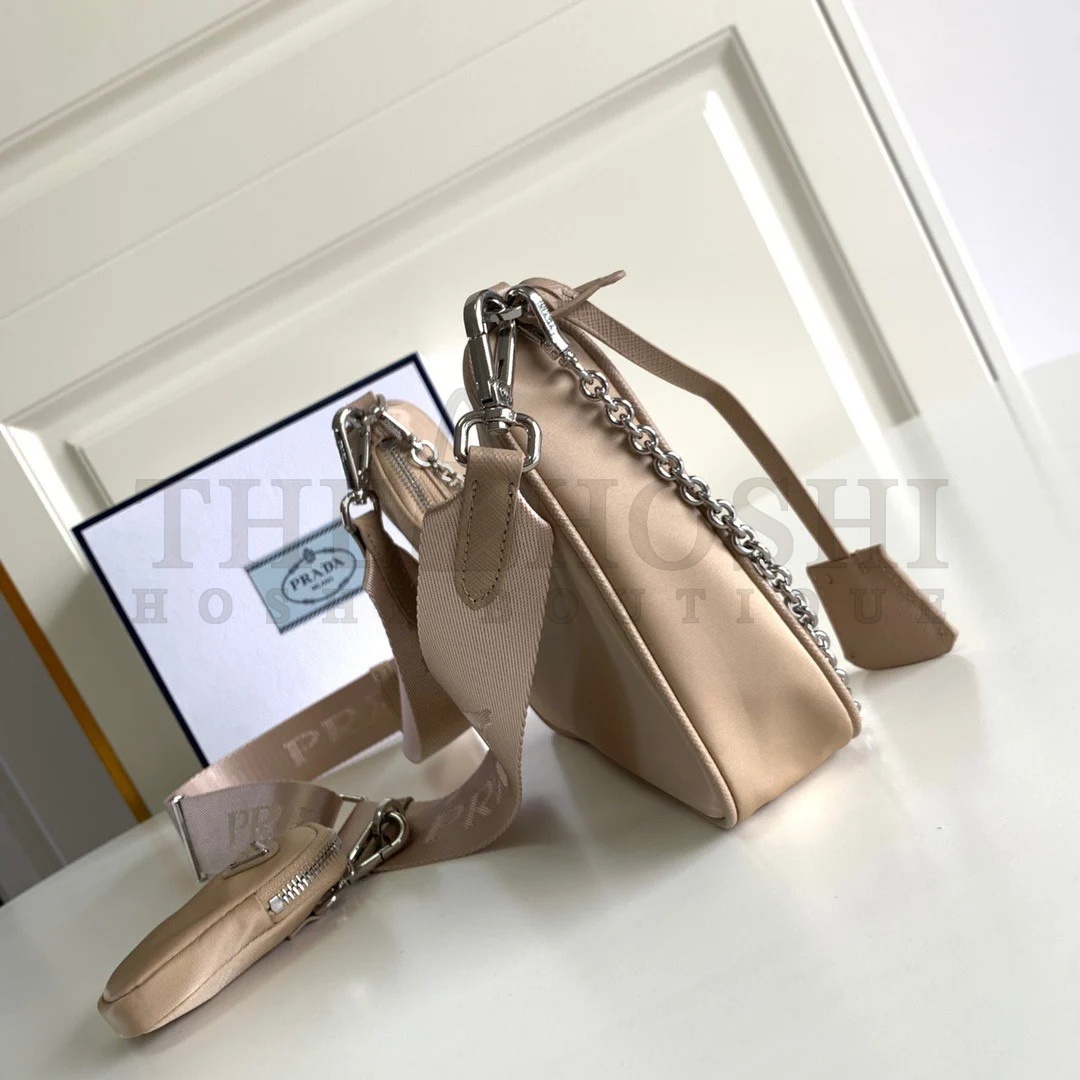 Pra*a Re-Edition 2005 Shoulder Bag In Beige Re-Nylon Master Quality