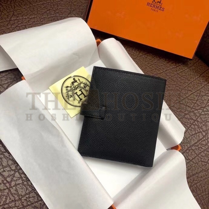 H**me5 Bearn Compact Wallet In Black Epsom Leather Master Quality