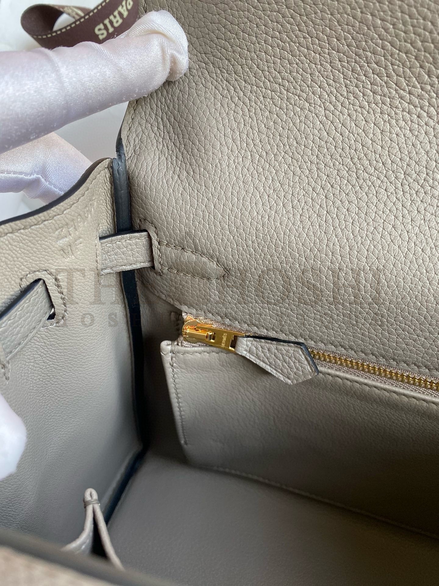 H**me5 Kelly Retourne 25 Handmade Bag In Gris Meyer Clemence Leather Master Quality