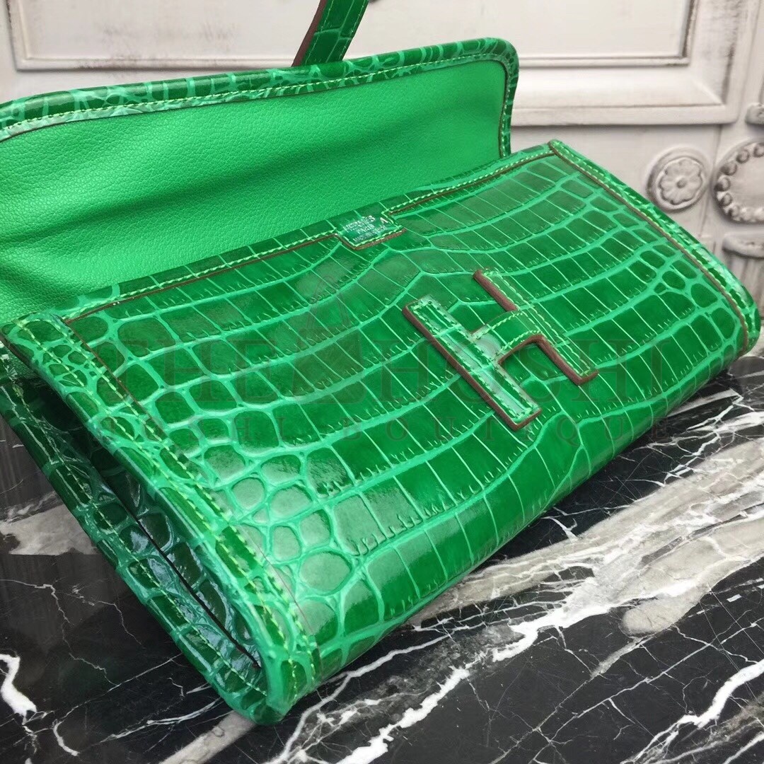 H**me5 Jige Elan 29 Clutch In Bambou Crocodile Leather Master Quality