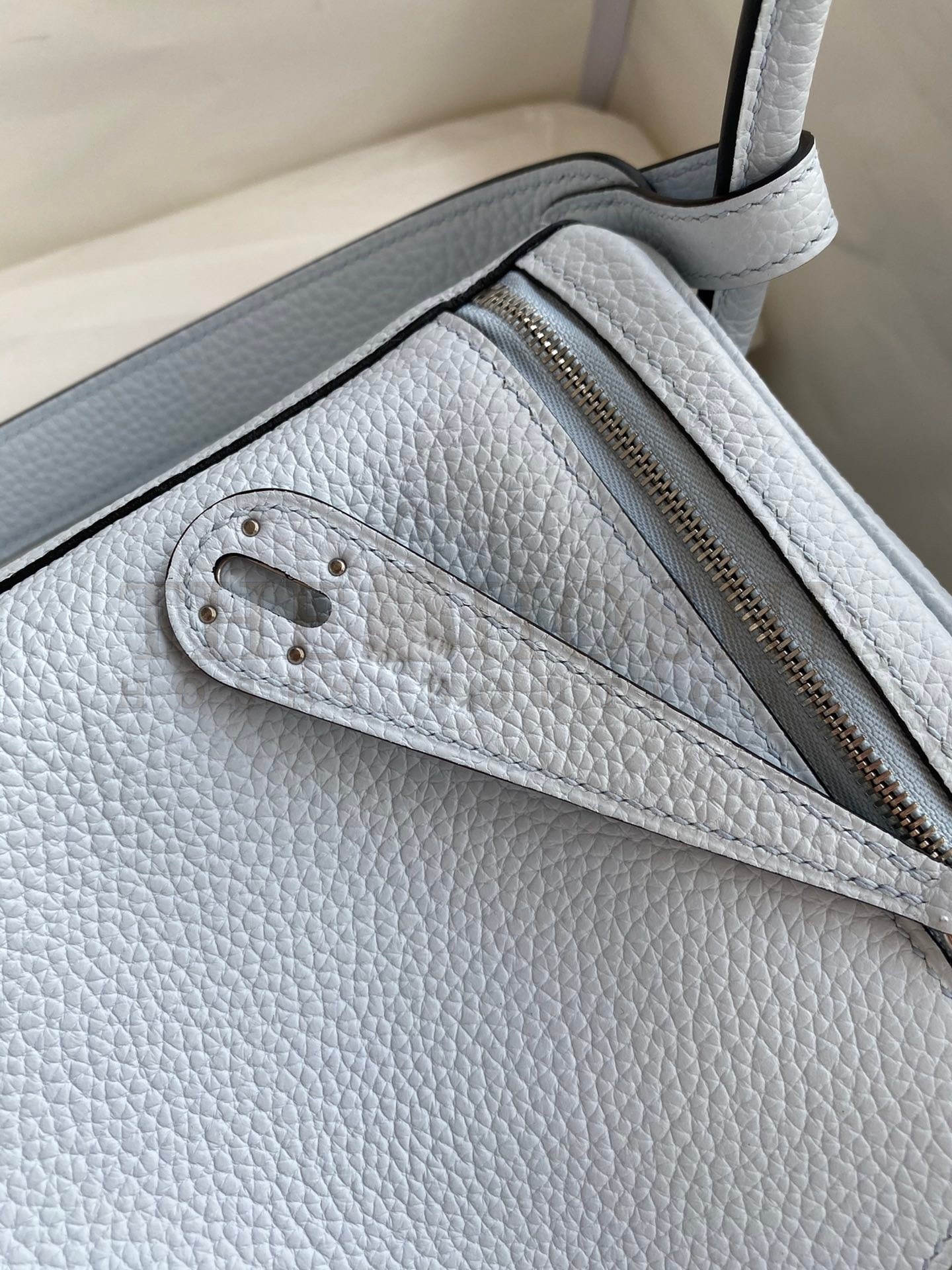 H**me5 Lindy 26 Handmade Bag In Blue Brume Clemence Leather Master Quality