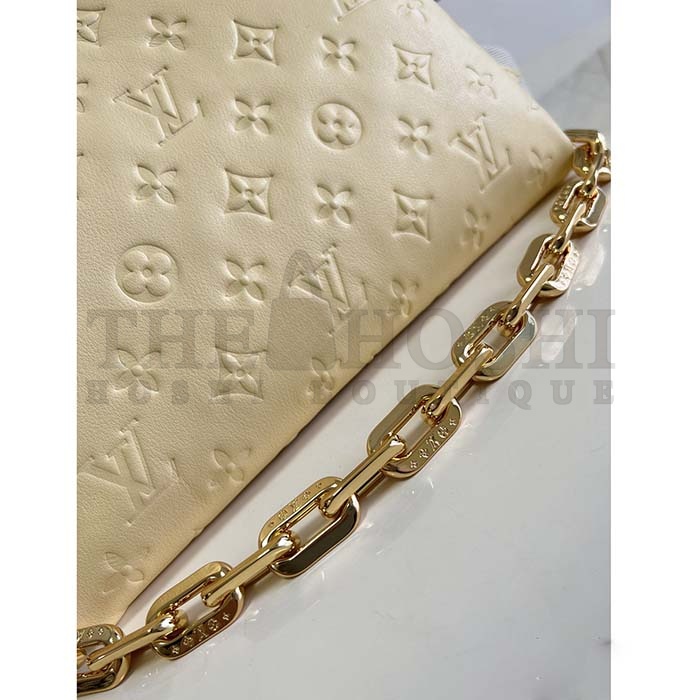 L0vis Vvtt0n LV Women Coussin BB Handbag Chic Yellow Varnished Calfskin Lambskin Cowhide-Leather M24560 Master Quality