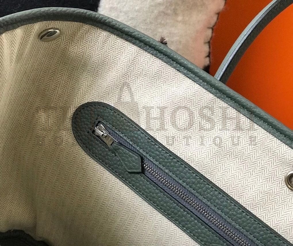 H**me5 Garden Party 36 Bag In Vert Amande Clemence Leather Master Quality