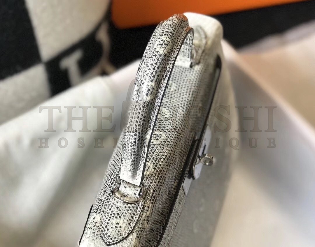 H**me5 Kelly 25cm Bag In Ombre Embossed Natural Lizard Master Quality