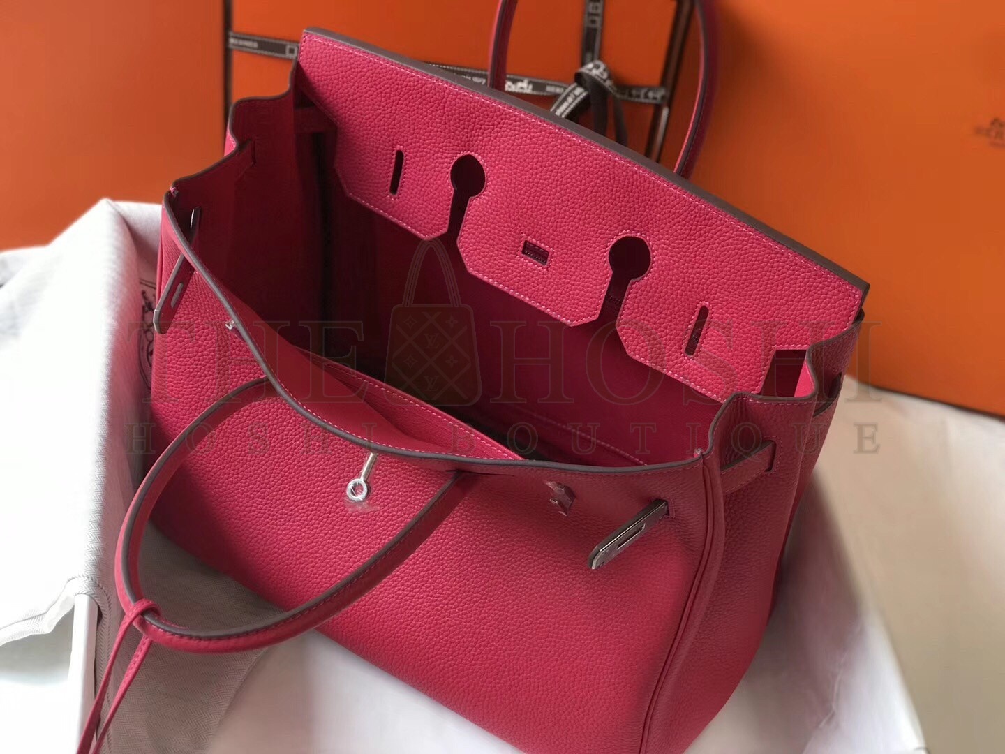 H**me5 Rose Red Clemence Birkin 35cm Bag Master Quality