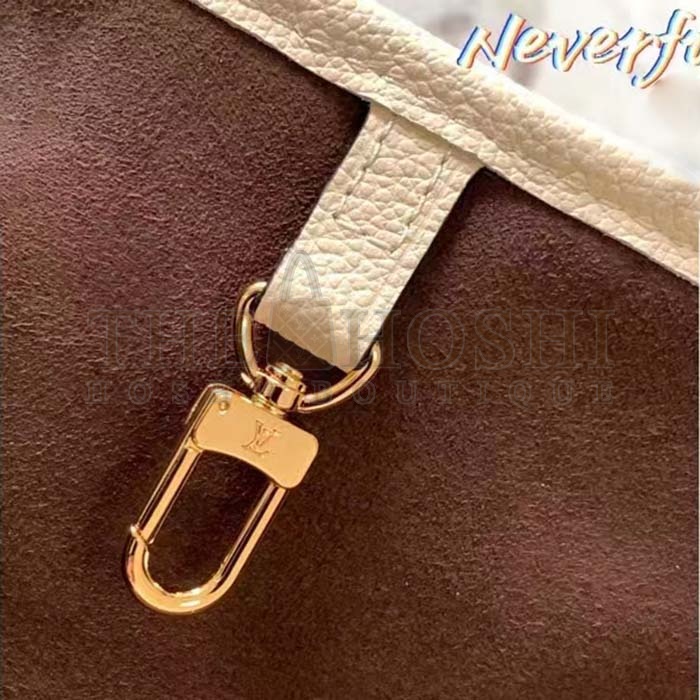 L0vis Vvtt0n Women LV Neverfull MM Carryall Tote Crème Beige Embossed Grained Cowhide M46676 Master Quality