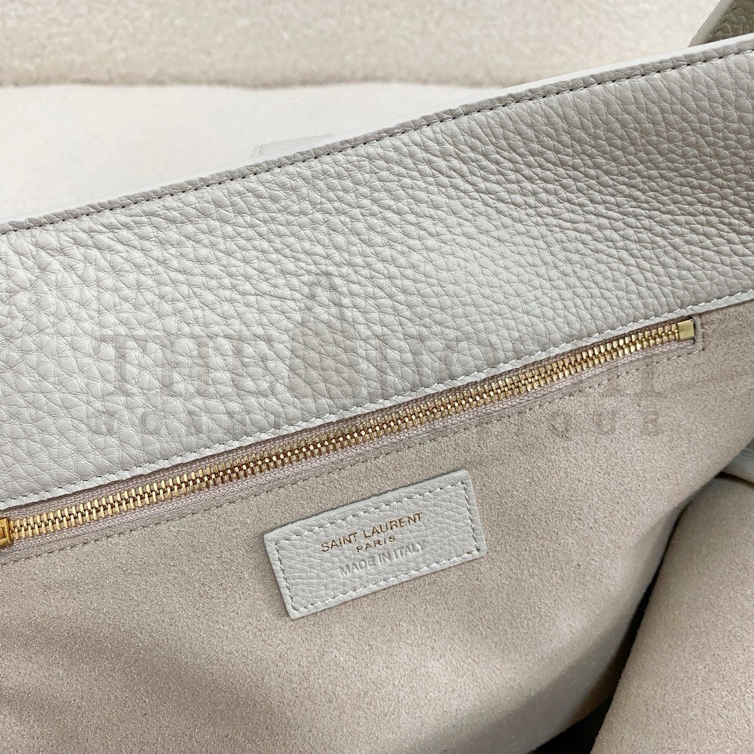 Sa1nt Lau*nt LE 5 A 7 Bea Tote Bag in White Grained Leather Master Quality