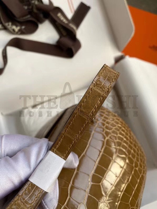 H**me5 Constance 24cm Bag In Light Brown Alligator Crocodile Skin Master Quality